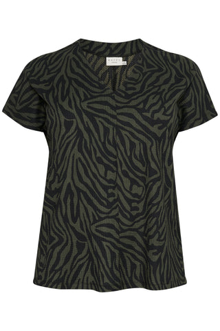 KCherdis Jersey Blouse Black/Green Print