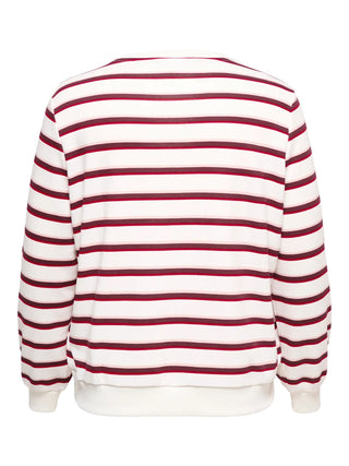 CARLORENZO L/S O-NECK SWEAT JRS Cloud Dancer Scooter/Fig/Pale Lilac/Emb Heart