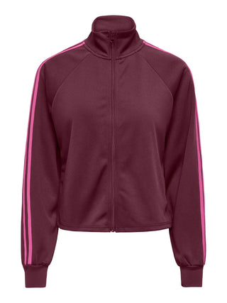 CARCAYLA ZIP NECK SWEAT JRS Fig Nice stripes fiji flower