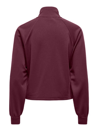 CARCAYLA ZIP NECK SWEAT JRS Fig Nice stripes fiji flower